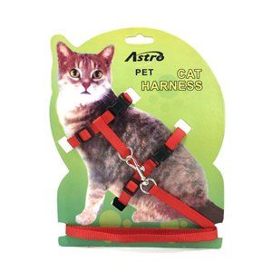 Host Pic! 🎉 Astro Small Pet Cat Harness & Leash Red NEW
